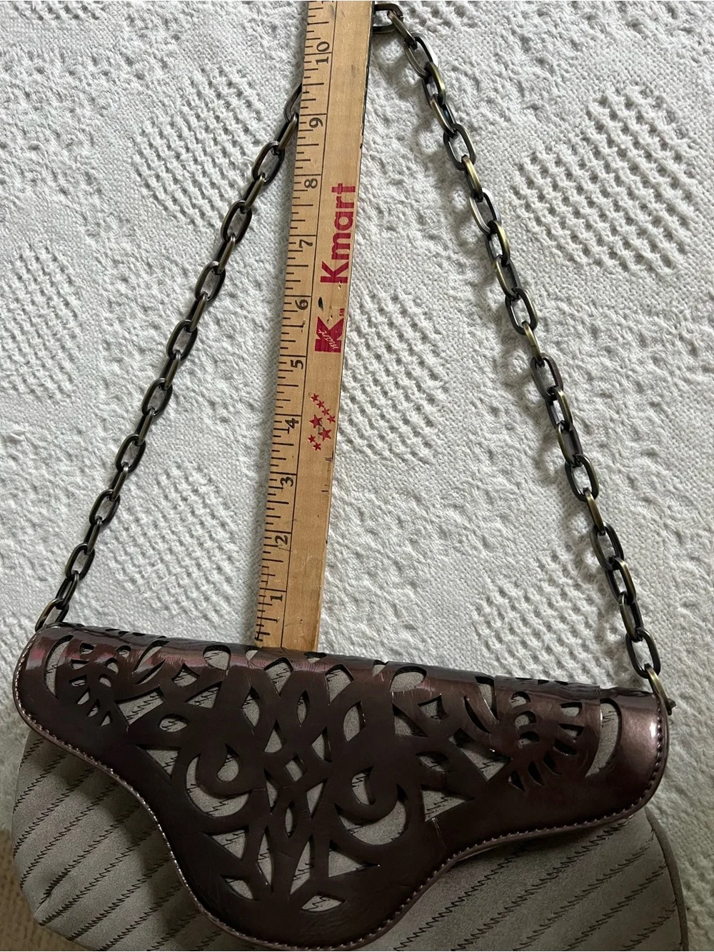 Taupe & Bronze shoulder/clutch bag